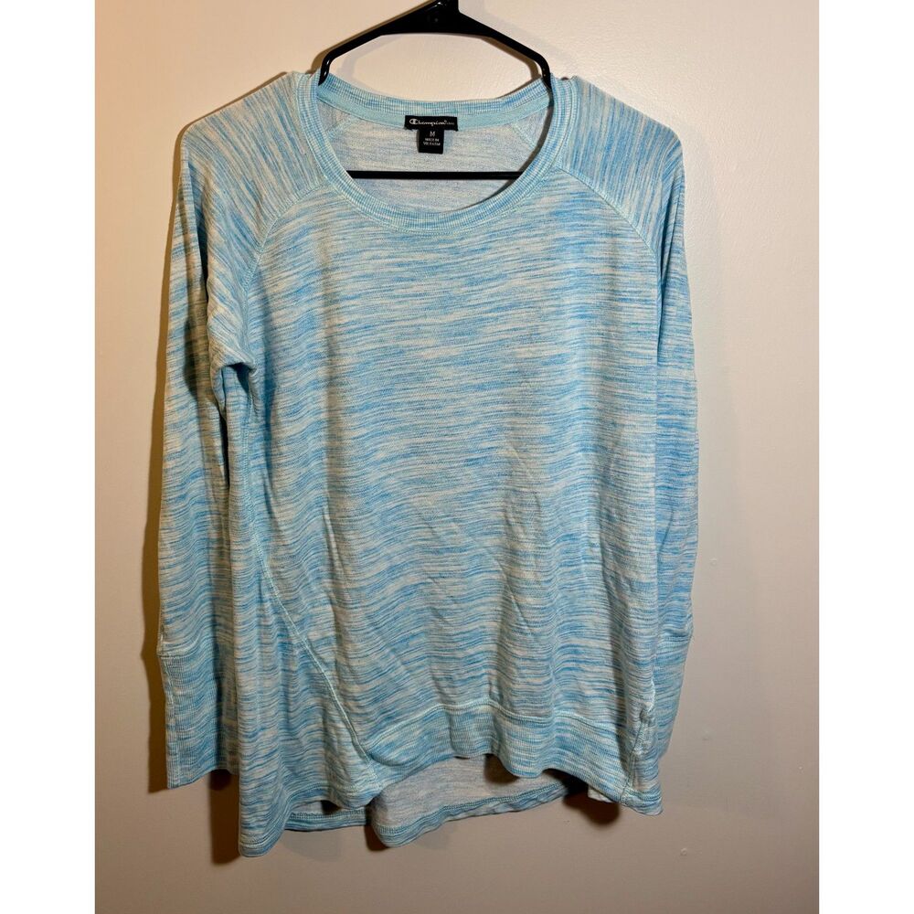 Champion Elite Women’s Medium Blue Heather Long Sleeve Crewneck Lightweight